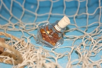 Flasche mit Bernstein gefüllt Flakon ca.5x4,5cm