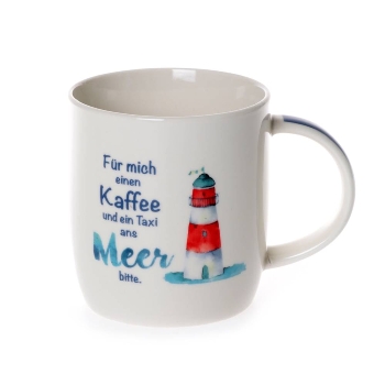 Becher Kaffee & Meer 8,5x9,5 cm