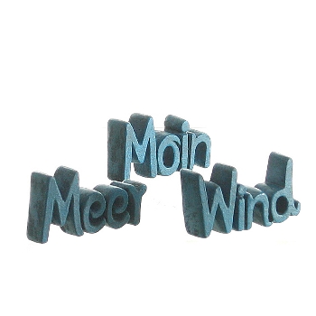Deko-Schriftzug"Meer/Moin/Wind" sort. Polystone