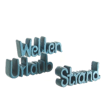 Deko-Schriftzug "Wellen/Urlaub/Strand" sort.