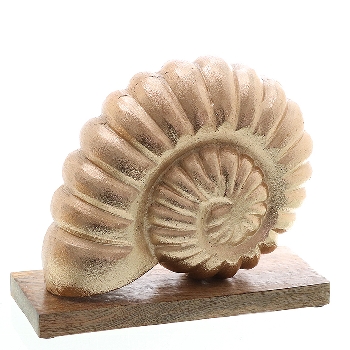 Alu line Schnecke auf Mangoholzstand +
