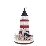 Deko Leuchtturm Nordsee mit Möwe +
