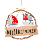 Kranz mit Schild Willkommen +