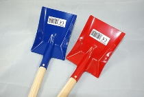 Metallkinderschaufel rot blau ca.60cm Holzstiel