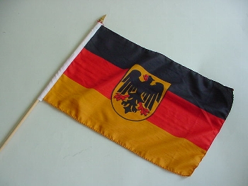 Stockflagge BRD Adler ca. 37x27 cm