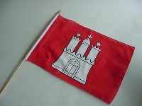 Stockflagge Hamburg ca. 37x27 cm