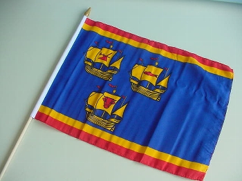 Stockflagge "Nordfriesland 3 Koggen" ca. 37x27 cm