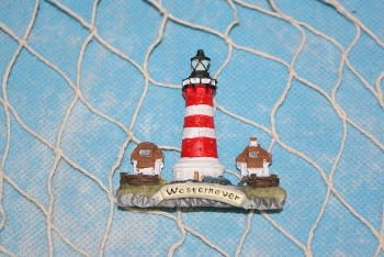 Leuchtturm Westerhever als Magnet ca.6cm Polystone