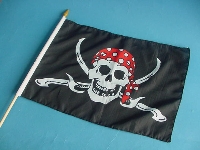 Stockflagge Pirat / Säbel ca. 37x27 cm