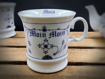 Herrenbecher Indisch Blau Moin Moin Porzellan