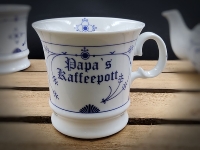 Herrenbecher Indisch Blau Papas Kaffeepott Porzellan
