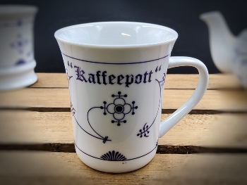 Konischer Becher Indisch Blau Kaffeepott Porzellan