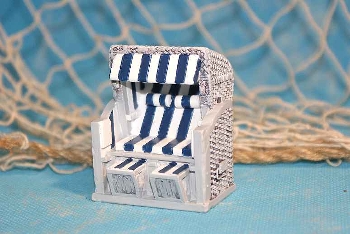 Strandkorb blau/weiß Poly ca.5x4x6 cm