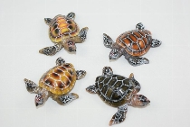 Schildkröte 4-fach sort. ca.5x5cm Polystone