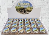 Pillendose im Display ca.4cm Dünenmotiv