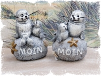 Seehunde auf Stein Moin ca.7x4x9cm
