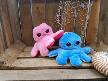 Plüsch Wandel Oktopus rot/pink blau/hellblau