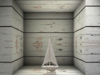 Shabby Whiteline Segelboot