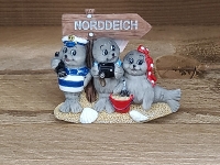 Seehundfamilie Magnet 7x6,5cm Norddeich
