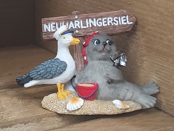 Magnet Seehund/Möwe Neuharlingersiel