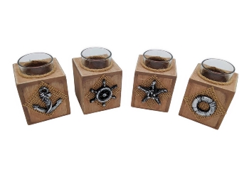 Holz 2023 Kerzenhalter ca.6x6x8cm