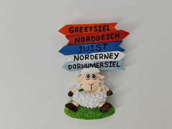 Magnet Wegweiser Schaf ca.5x7cm Polystone