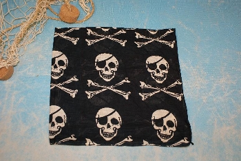 Tuch Pirat schwarz-weiß ca.55x55cm Baumwolle