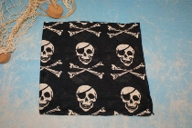 Tuch Pirat schwarz-weiß ca.55x55cm Baumwolle