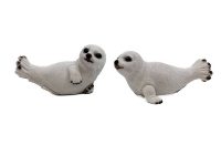 Seehund weiß 2-fach sortiert Polyresin