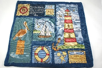 Gobelin Kissenhülle maritim Leuchtturm ca.40x40cm