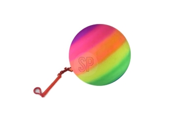 Spielball Regenbogen an Kordel ca.21cm