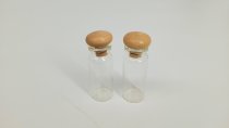 Kleine leere Glasflasche mit Holzkorken ca.6x2cm +