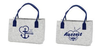 Filztasche Maritim mit Stickerei 2-sort ca.40x26x26cm