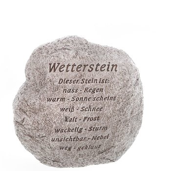 Wetterstein mit Schriftzug, Wetterregeln +