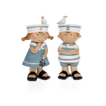 Maritimkinder, 2s. Poly, ca. 5x4,2x11,5 cm