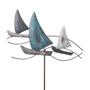 Gartenstecker Segelschiff, Metall +