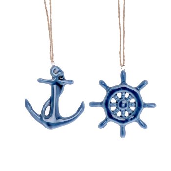Hänger Maritim blau, 2s. ca. 7,5x5x0,5 cm +