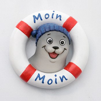 Magnet Rettungsring mit Seehund Moin Moin