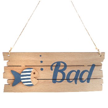 Schild Bad mit Fisch +