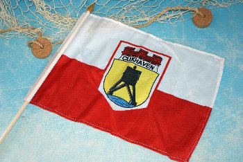 Stockflagge Cuxhaven ca. 37x27 cm