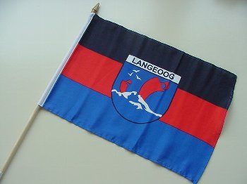 Stockflagge Langeoog Wappen