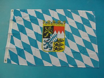 Flagge Bayern m. Wappen 150x90 cm
