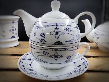 Tea for One Indisch Blau Porzellan