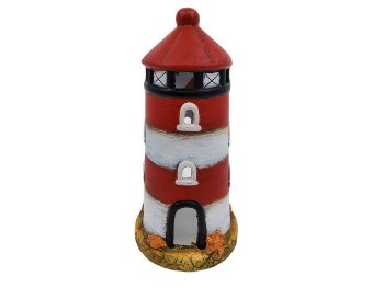 Keramik Leuchtturm rot ca.9x9x18 cm