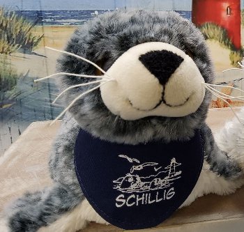 Seehund grau 30cm mit Tuch Schillig