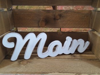 Shabby Whiteline Schriftzug Moin ca.39x1x12cm MDF