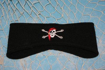 Fleecestirnband Pirat schwarz
