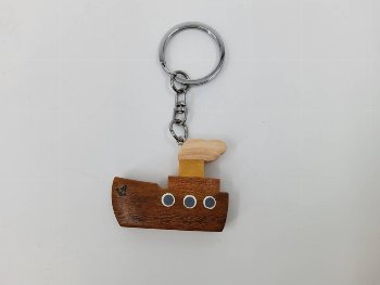 Schlüsselanhänger Boot Holz