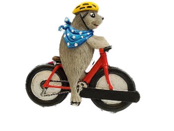 Magnet Seehund auf Fahrrad