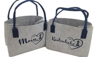Filztasche Maritim mit Stickerei 2-sort ca.37x26x26cm